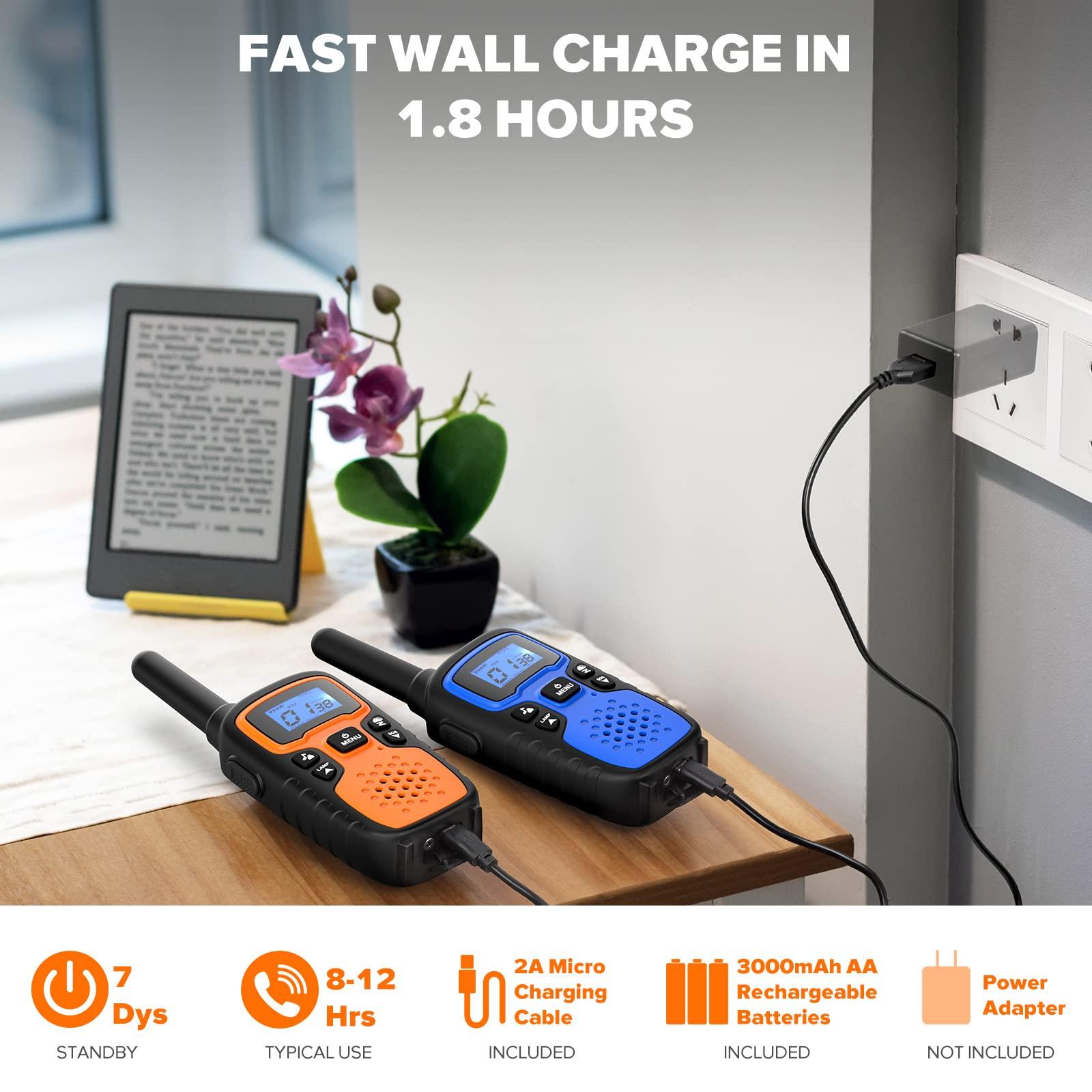 Wishouse Wishouse Walkie Talkies for Kids Adults Family Long Range Rechargeable 8 Pack