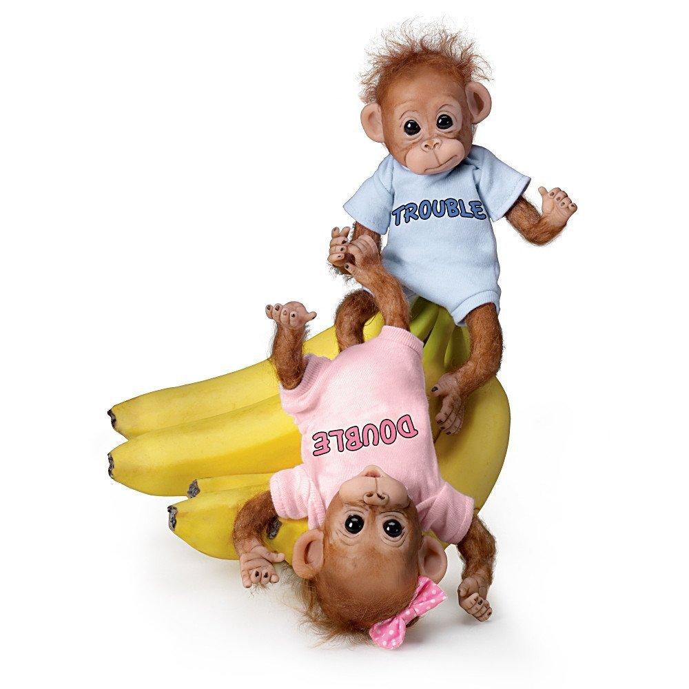 The Ashton-Drake Galleries The Ashton-Drake Galleries Monkey Baby Doll Set: Double Trouble