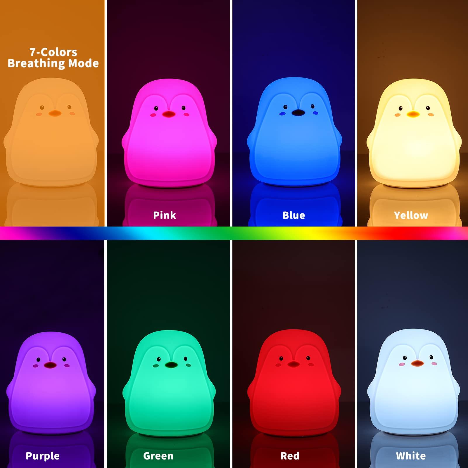 Tremdwoto Tremdwoto Night Light for Kids, Penguin Silicone Nightlight Lamp, 7 Color Changing Nursery Night Light for Kids Bedroom, Super Gift for Boys Girls Toddler Children