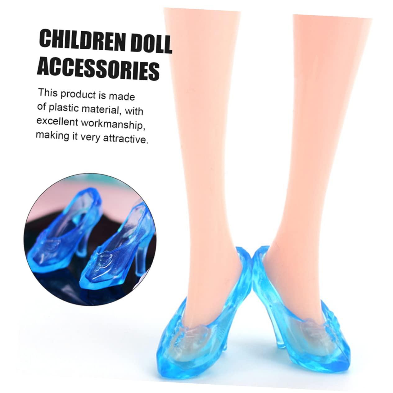 Totority Totority Fashion Doll Shoes 120 Pairs Mini Sandals Women Heels High Shoes Tiny Glass Slipper Mini Fingers Shoes Shoe Decor Gnome Shoes Trendy Home Decor House Plastic Clear Ornaments