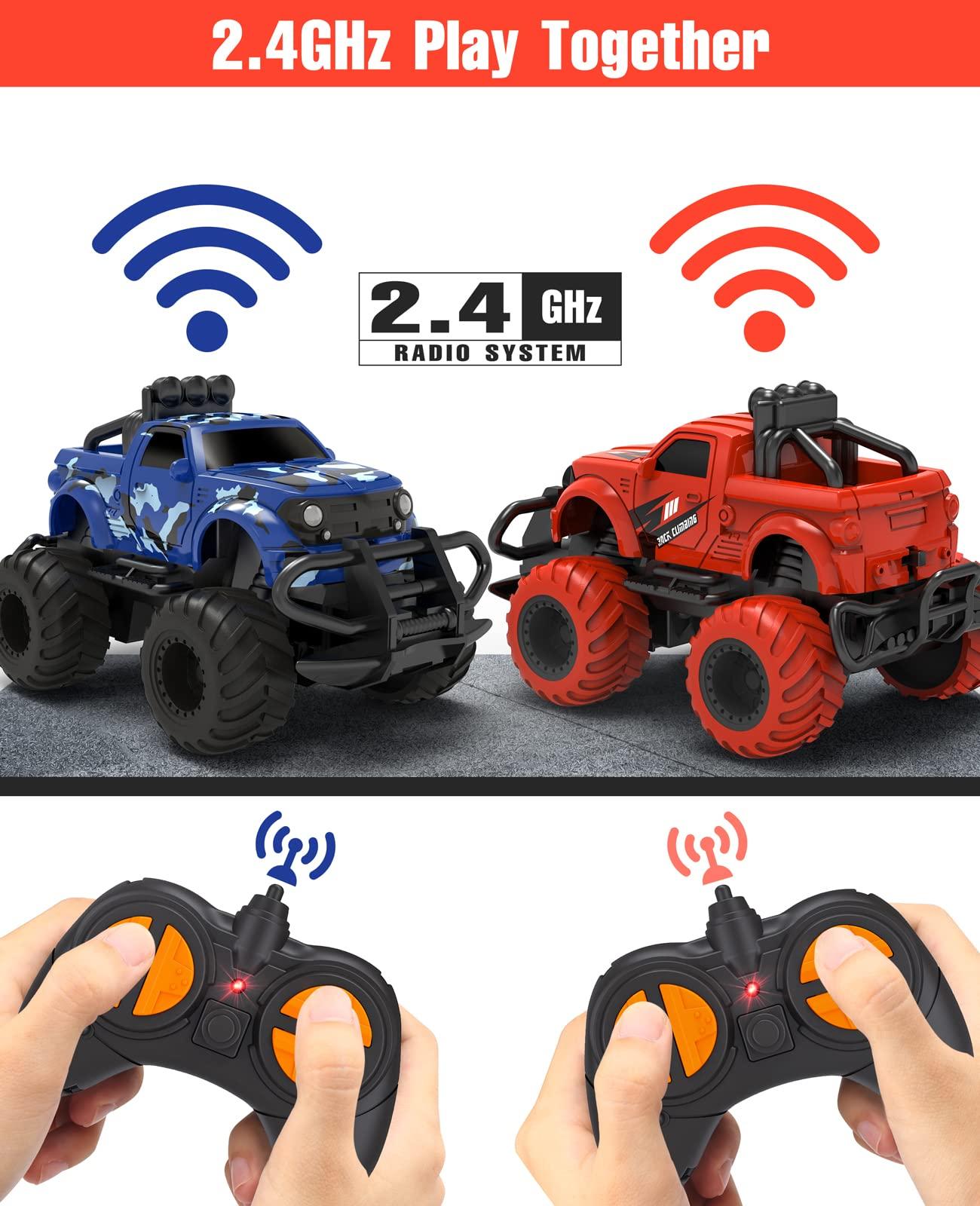 EHO EHO Remote Control Car for Boys 4-7, Monster Truck Toys for 3 4 5 6 Years Old Boys, 2.4Ghz Rc Car Boys Toys Age 4-5, 1/43 Mini Car Toy for 3 4 5 6 Years Old Boys Girls Gifts for 3-6 Years Old