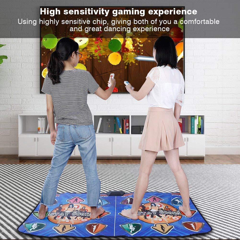 Dilwe Double Dance Mat Game for TV, Dance Mat for Kids and Adults Dancing Game Dance Pad PVC Dance Mat with TV Video Interface, Computer USB Interface, Support for Systems