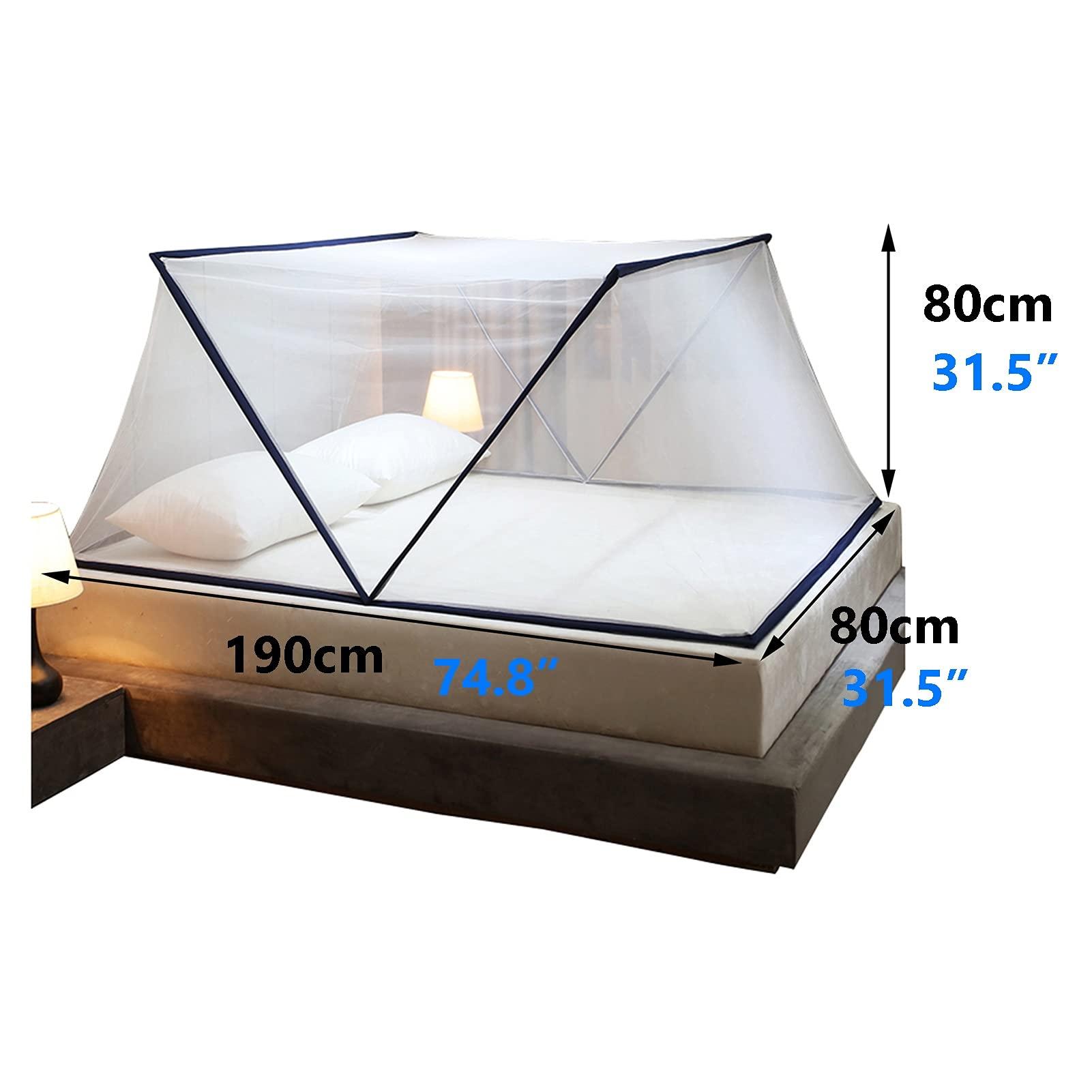 SIAMZYWV Mosquito Net Foldable Mosquito Net, Outdoor & Indoor Free-Installation Mosquito Net, Saving Space - Kid/Adult Mosquito Net (Size : 160x190x80cm)