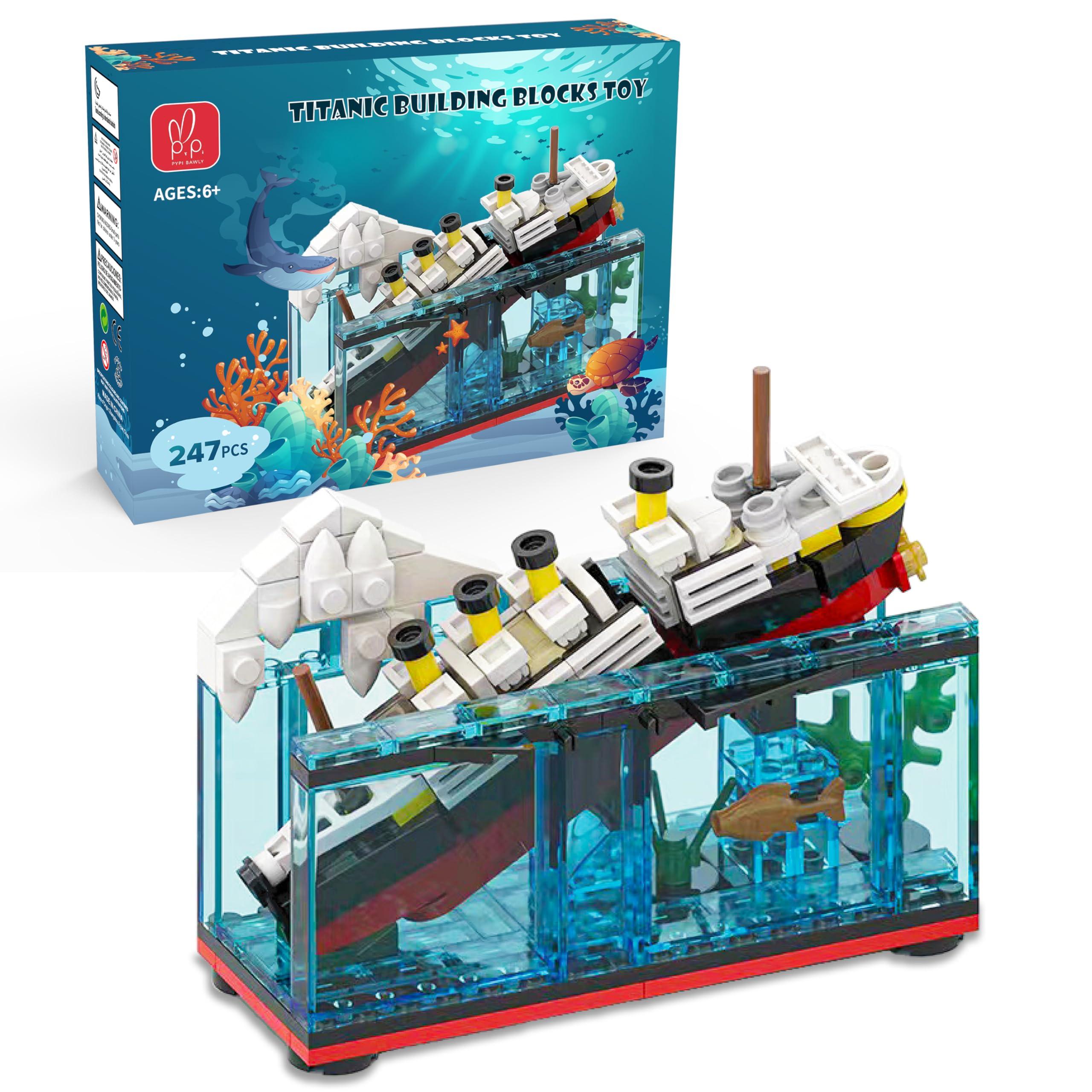 PYPIBAWLY PYPIBAWLY Titanic Sink and Break in Half Toy Building Blocks Set, Titanic Toys for Kids, Titanic Cruise Ship Model Toy, Titanic Model Ship Kit, Boat Bricks Kit 247 PCs