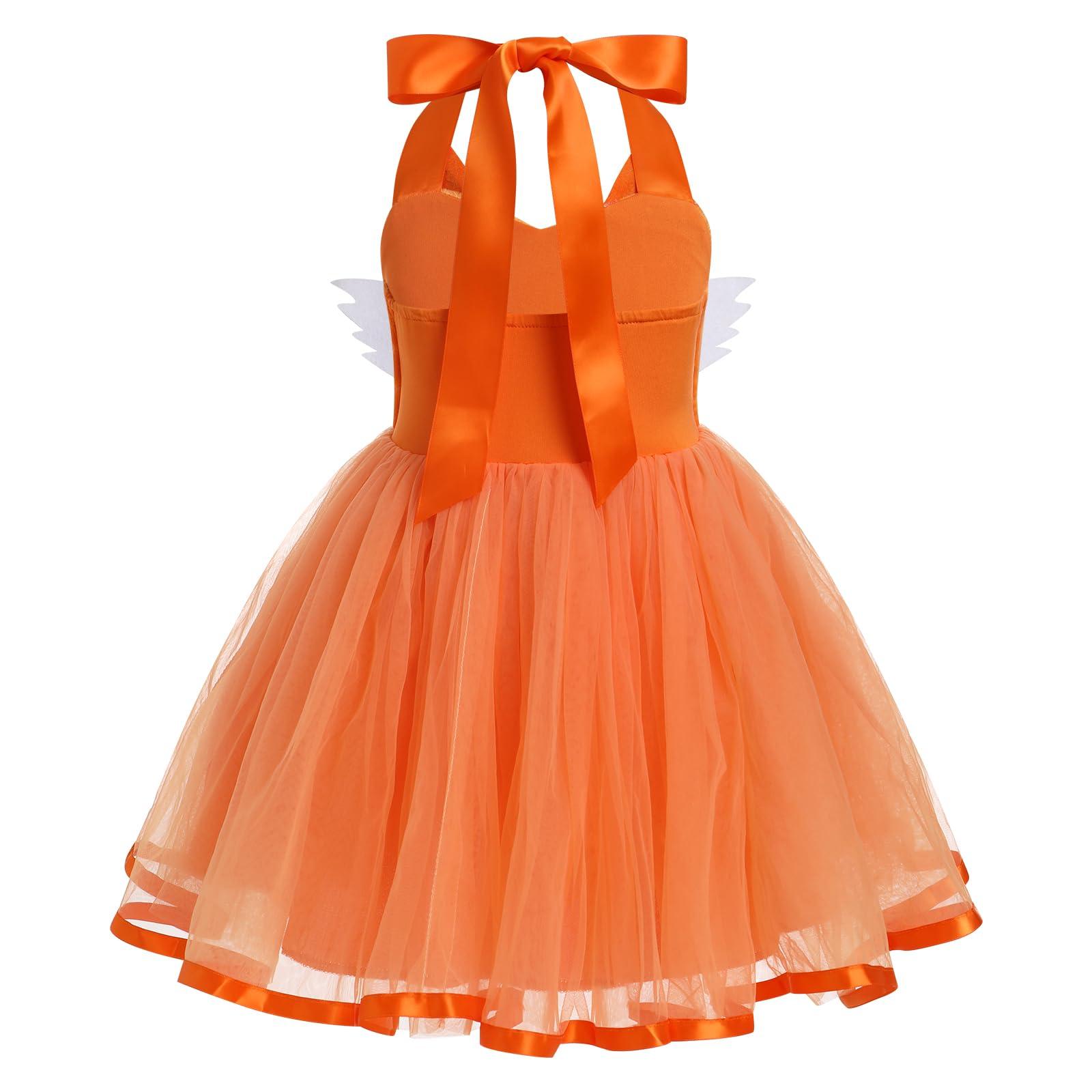 ODOLDI ODOLDI Fox Costume for Girls Fox Tutu Dress with Fox Ears Fox Tail Costume Set Kids Fox Halloween Costume Toddler Baby Girls Animal Dress Up Costumes Orange+White Fox 3-4 Years