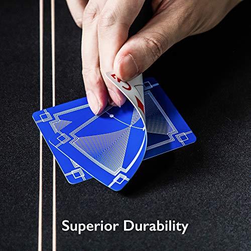 SLOWPLAY SLOWPLAY 100% Plastic Playing Cards, 2-Deck Poker Card Set, Jumbo Index, Poker Size, Superior Flexibility and Durability, Waterproof & Washable, Professional Playing Cards for Texas Hold’em Poker