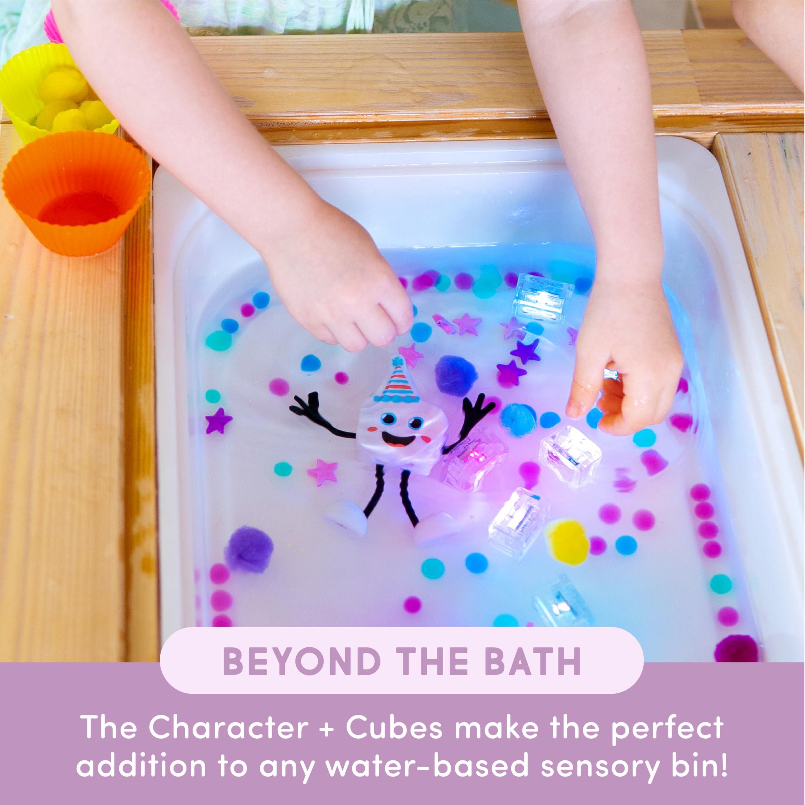 Glo Pals Glo Pals Party Pal Water-Activated Bath Toy with 6 Reusable Light-Up Cubes for Sensory Play