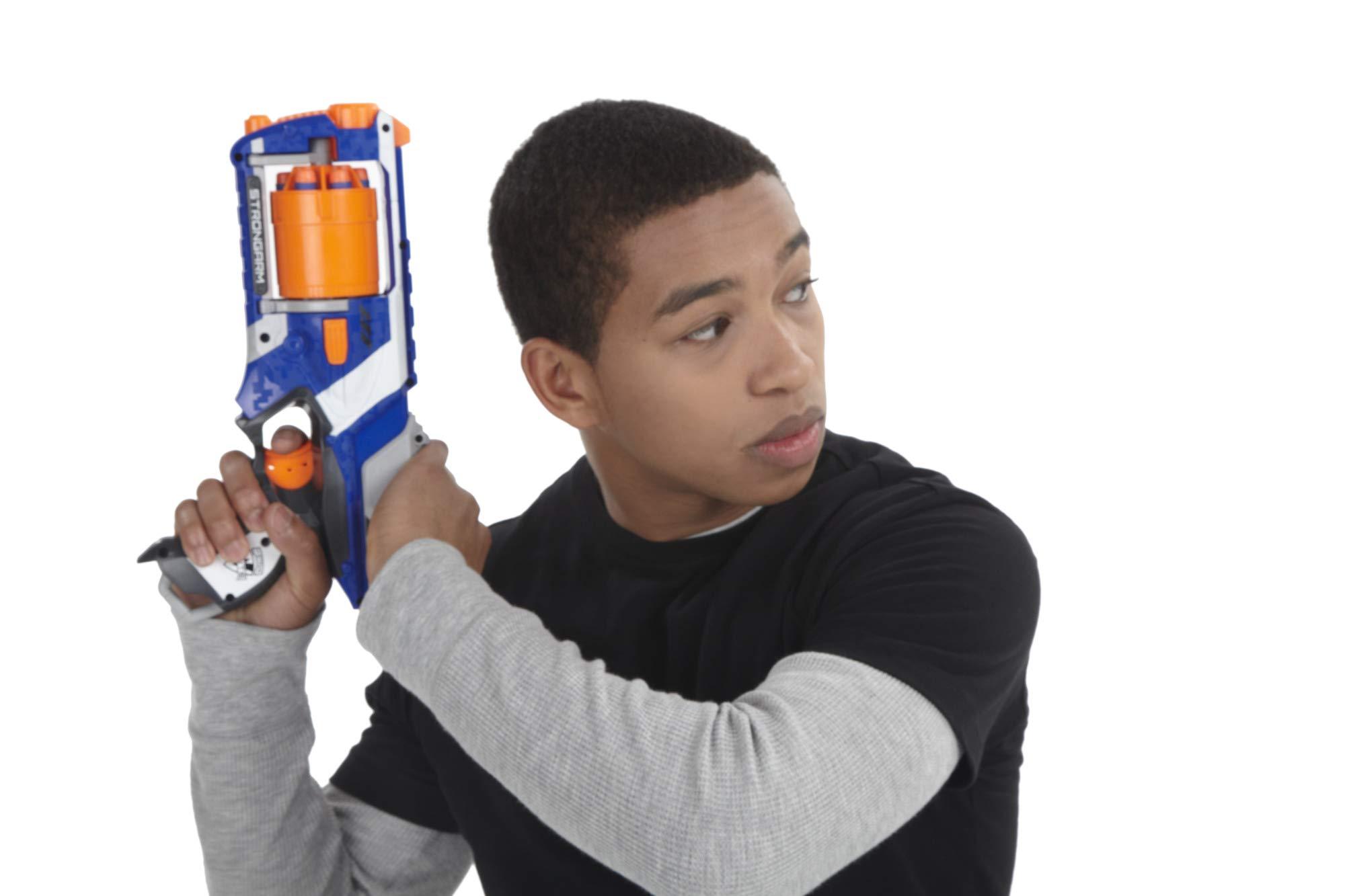 NERF Nerf Strongarm N-Strike Elite Toy Blaster with Rotating Barrel, Slam Fire, and 6 Official Elite Darts for Kids, Teens, and Adults