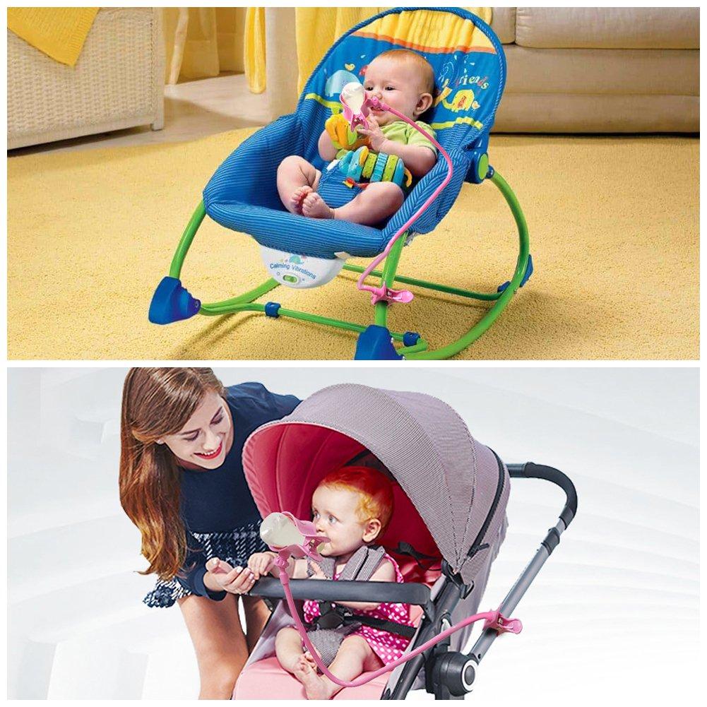 Pengsha Qi Baby Hands-Free Feeding Bottle Holder, can be rotated 360, Used for Baby Stroller, Baby Crib, Feeding Support, can be Bent to The Desired Position
