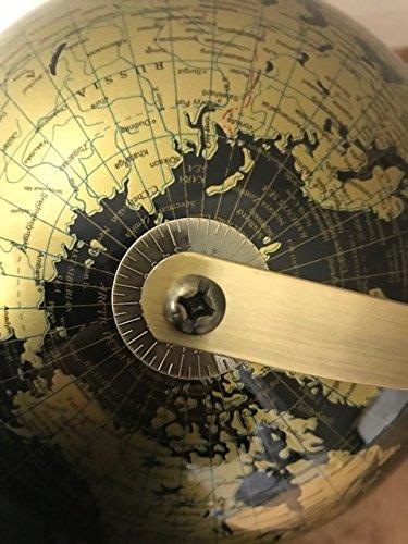Lesser & Pavey Lesser & Pavey Vintage Rotating Gold and Black World Globe with Metal Stand, h27cm