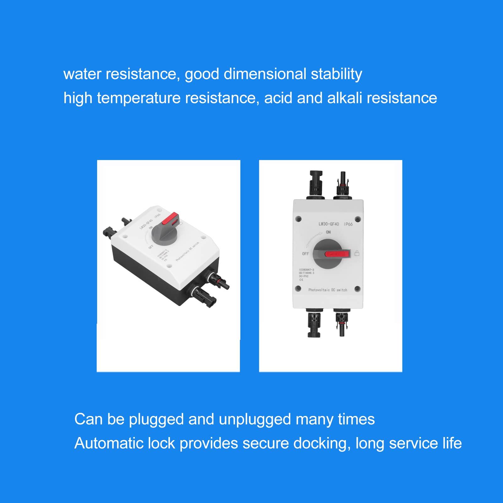 FFIME DC Isolator Solar Switch, PV DC Switch Easy Installation 1200V 32A 4P Insulated IP66 Waterproof for Boat