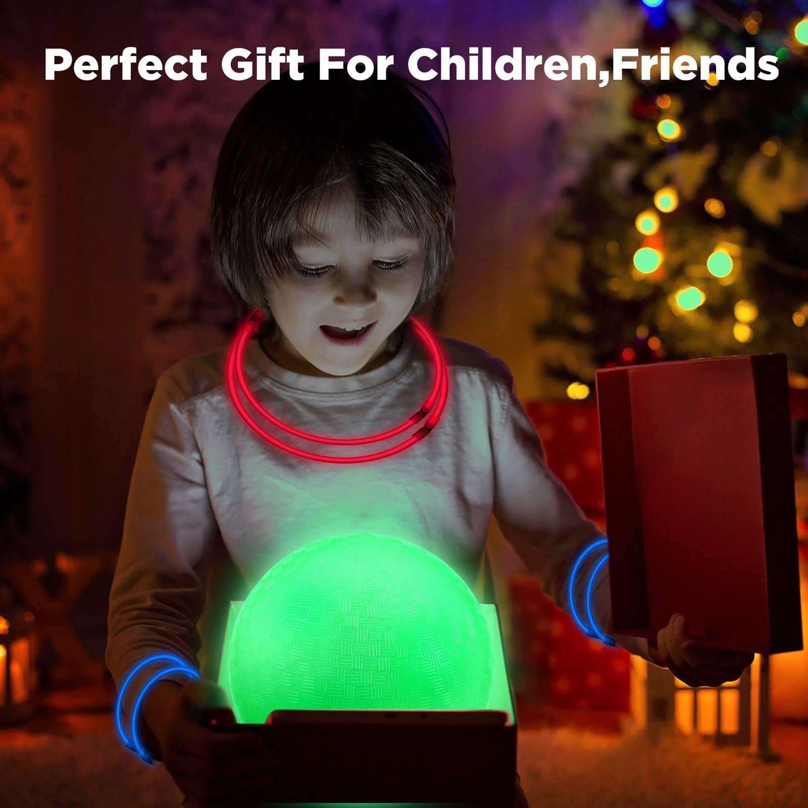 Libima Libima 6 Pcs 8.5 Inches Glow in The Dark Kickballs Dodgeballs Light up Playground Ball Bouncy Balls with Pump for Kids Adults Playground School Backyard Game Outdoor Glow in The Dark Games