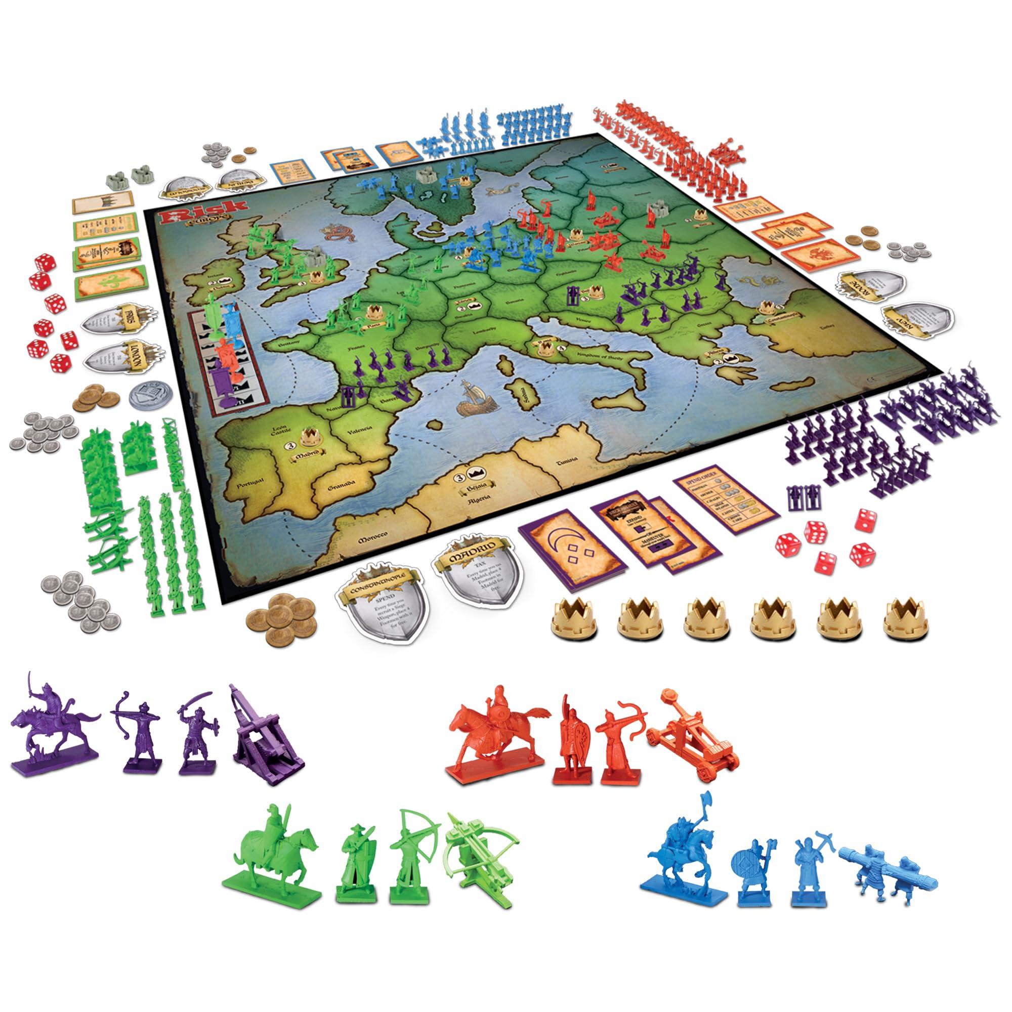 Winning Moves Games Risk Europe by Winning Moves Games USA, a Medieval Conquest of Europe Complete with Siege Weapons, Archers and Much More, for 2 to 4 Players, Ages 14+ (1232)