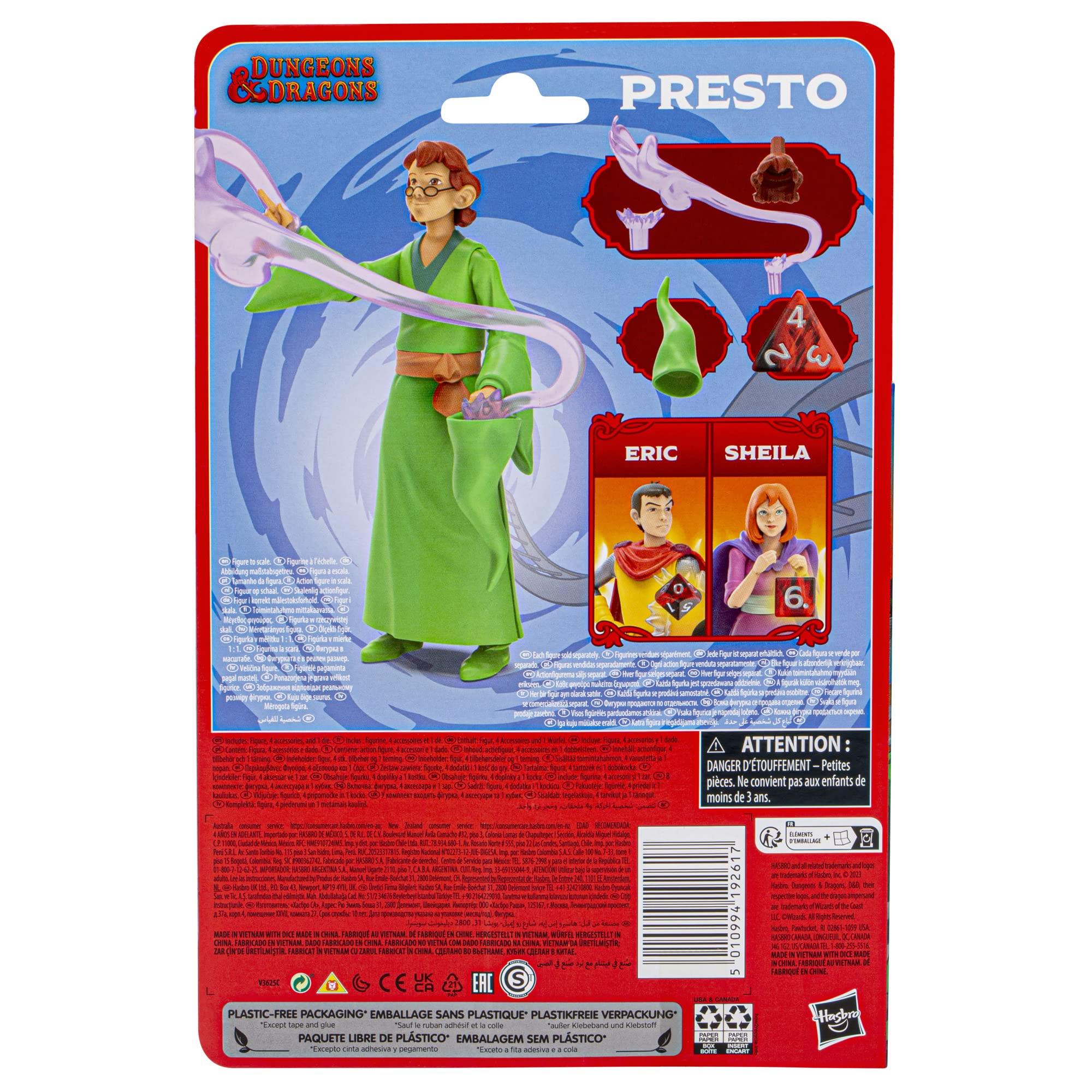 Dungeons & Dragons Dungeons & Dragons Cartoon Classics 6-Inch-Scale Presto Action Figure, D&D 80s Cartoon, Includes d4 from Exclusive D&D Dice Set