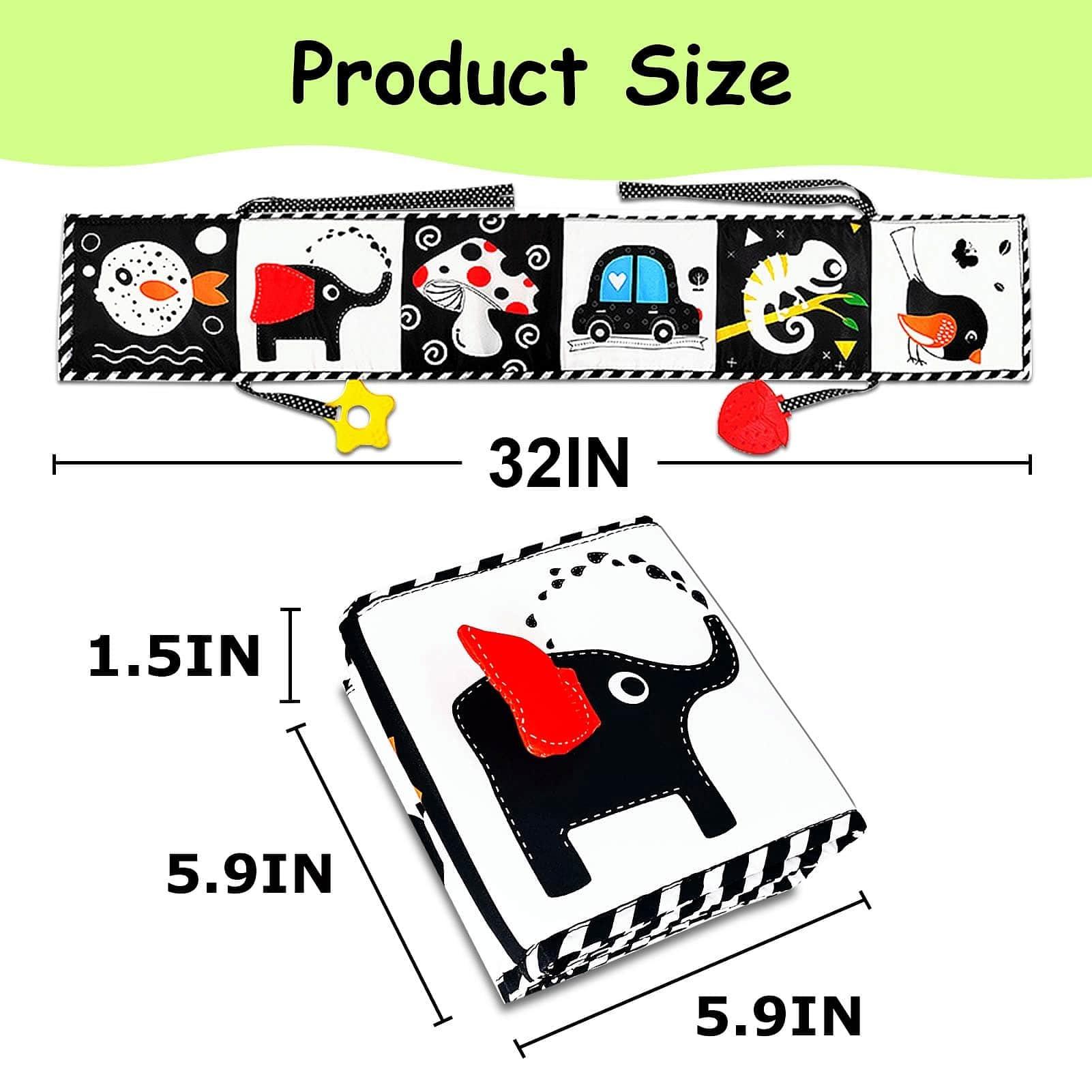 AGMJFN Black and White Baby Toys - High Contrast Baby Toys for Newborn Infant Montessori Sensory Toys 0-3 Months developmental toys Tummy Time Toys 6 7 8 9 10 11 12 month old baby must haves baby gifts
