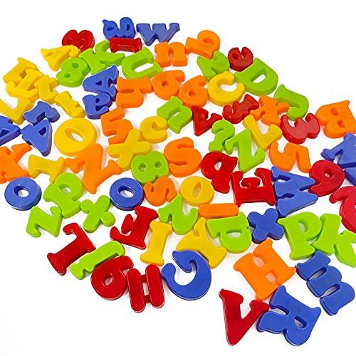 Jeffbaubl Magnets Alphabet Numbers Refrigerator Magnets, Colorful Letters ABC 123 Fridge Magnets for Vocabulary Educational Toy Set Preschool Learning Spelling Counting Uppercase Lowercase Math Symbols