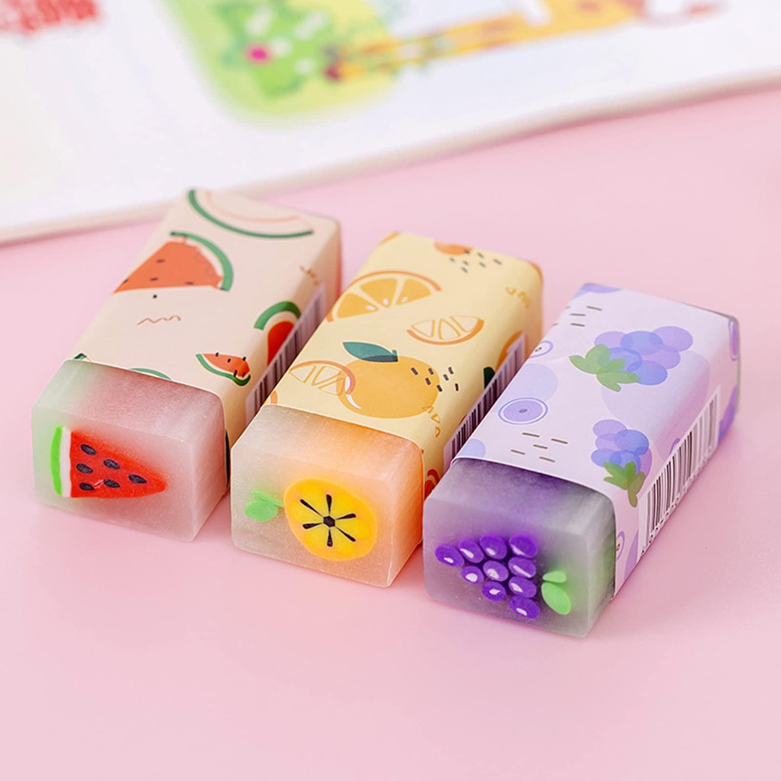 Dreamm Cute Erasers for Kids Bulk 16 Pack Animal Food Fun Desk Pets Pencil Students School Supplies Prize Gifts Party Favors