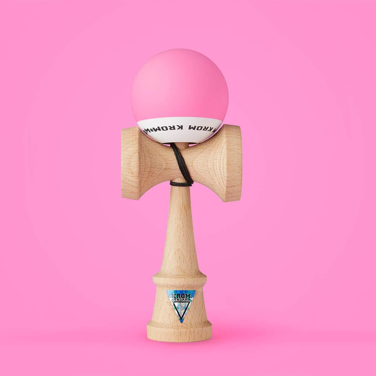 KROM KROM - Kendama Toy POP Pink - High Wood Quality - Extra Strong - for Beginner and Pro - Gift Pack : Extra String + Stickers