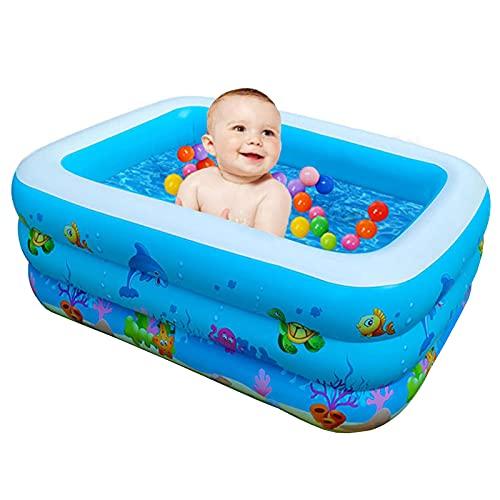 TONGQU TONGQU Paddling Pool for Kids, Rectangle Inflatable Swimming Pool for Kids, Baby Paddling Pool for Garden Backyard Indoor & Outdoor, Easy to Inflate,Ocean,1.1m