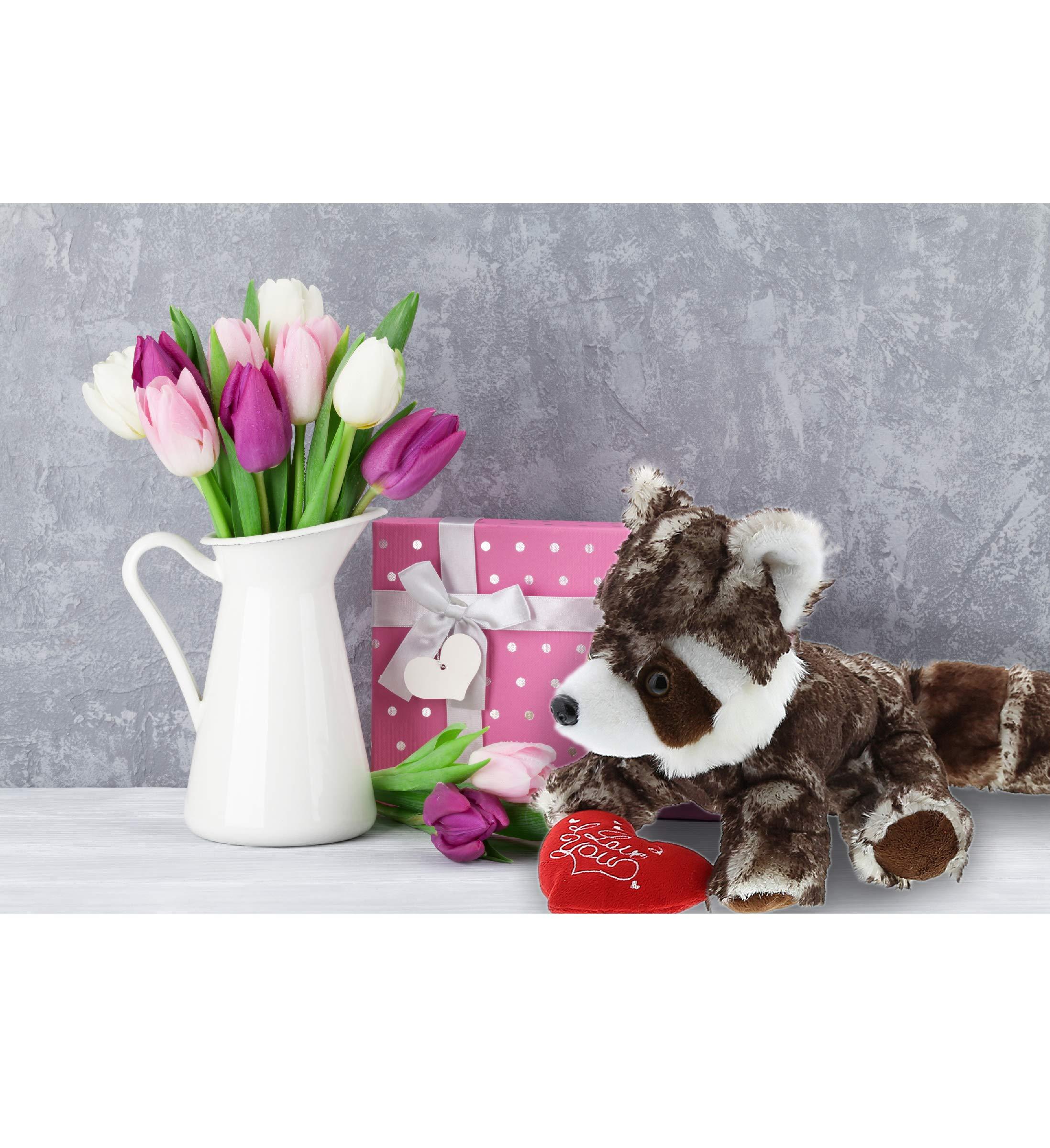 DolliBu DolliBu I Love You Valentine Plush Red Panda - Cute Stuffed Animal with Red Heart and Name Personalization Gift for Valentines Day, Birthday, Anniversary, Romantic Date - 15 Inches