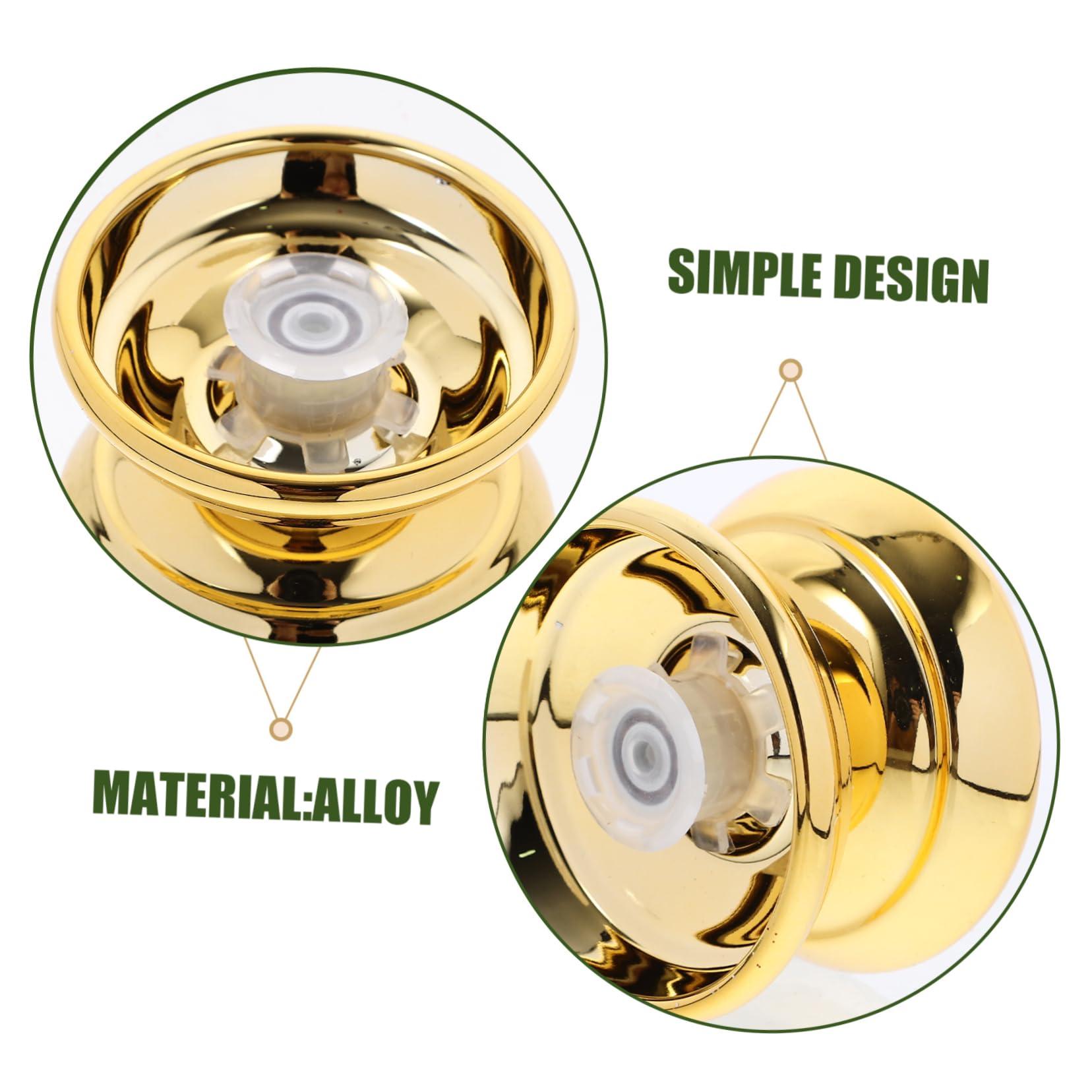Vaguelly Vaguelly 1 Set Golden Yoyo for Beginner Funny Yo-yos Alloy Yoyo for 5-6 Toys