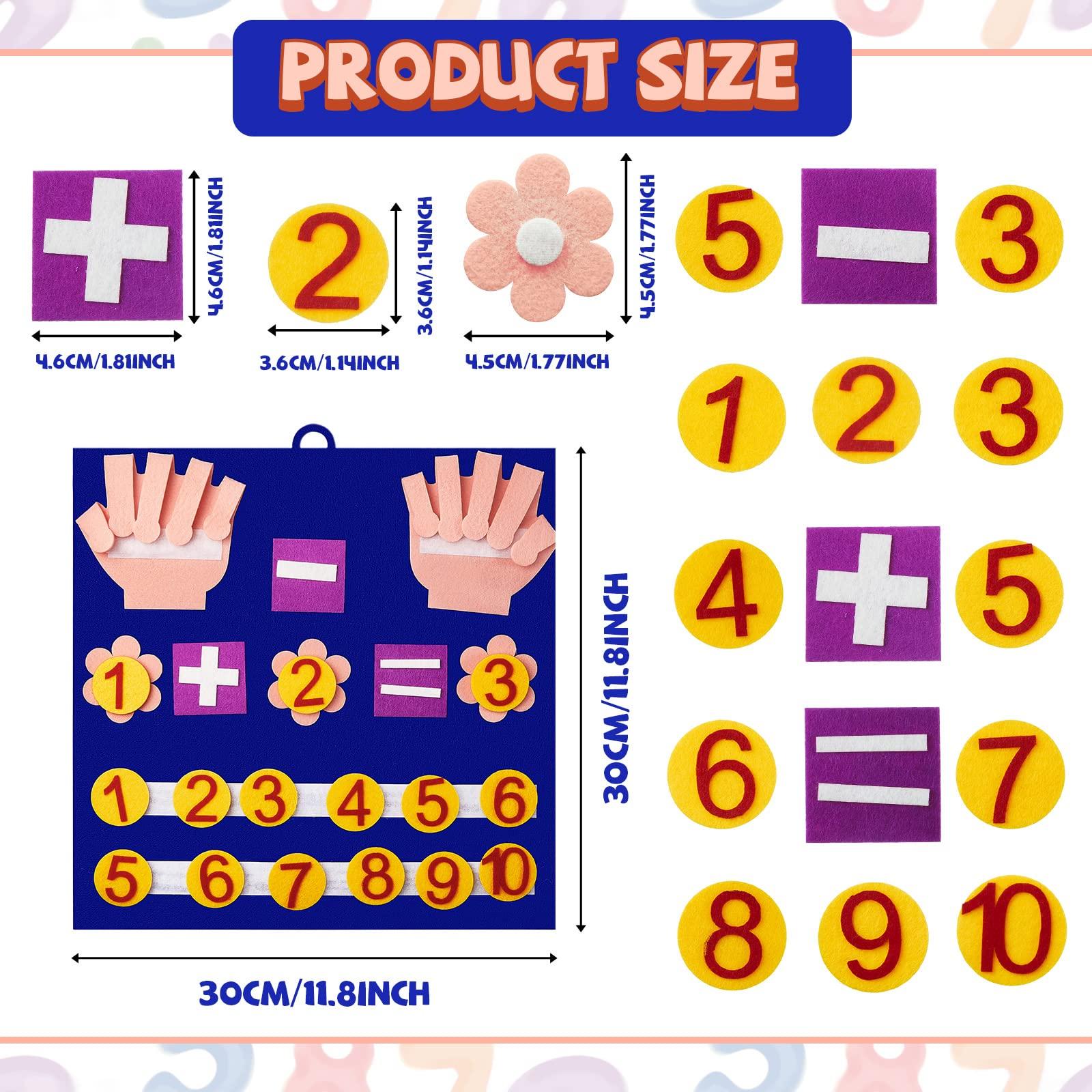 Deekin Deekin 2 Handmade Felt Finger math Toy Set Felt Math Toys Number Learning Counting Finger Boards Kindergarten Early Learning Toys Games Addition Subtraction