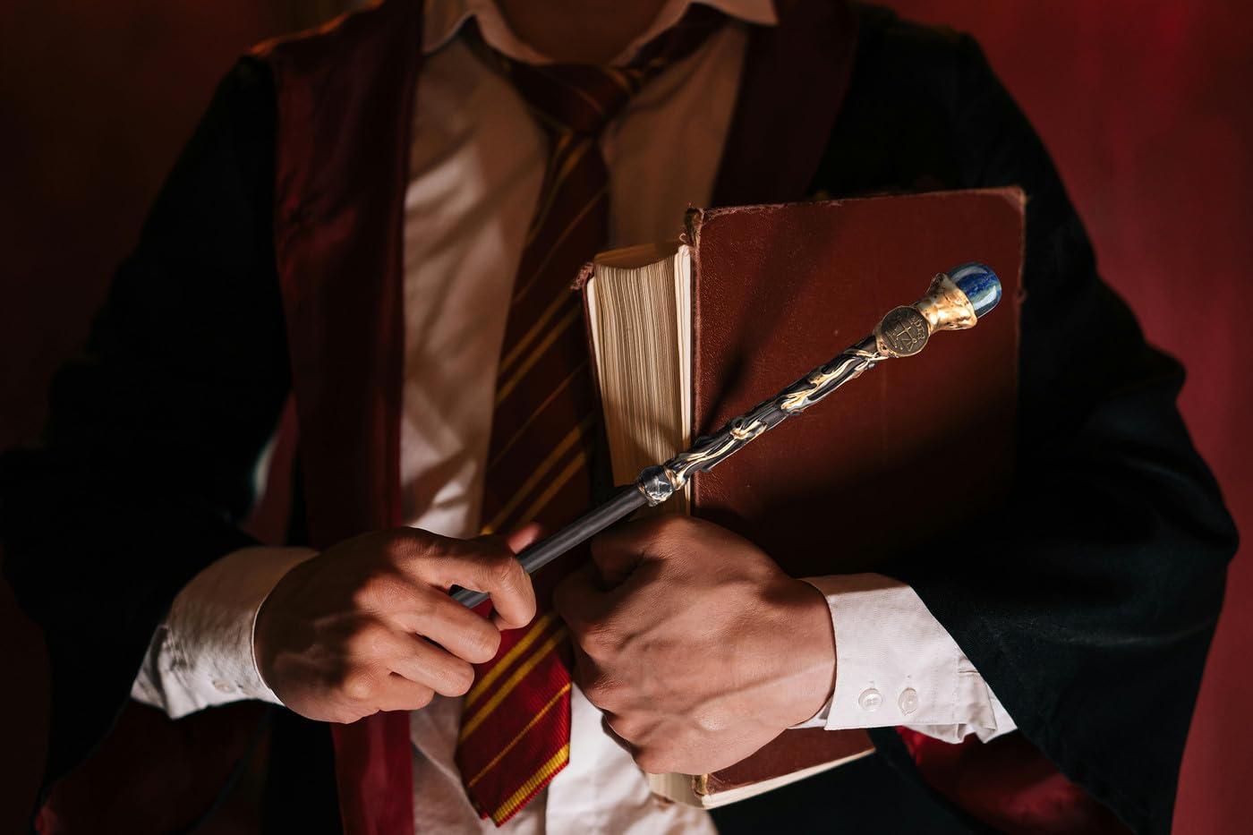 DUQGUHO DUQGUHO Libra Wand Lapis Lazuli Stone Magic Crystal Wand Libra Gifts Handcrafted Witch Fairy Wizard Zodiac Wand Sorcerer Cosplay Accessories Party Stage Costume Wands