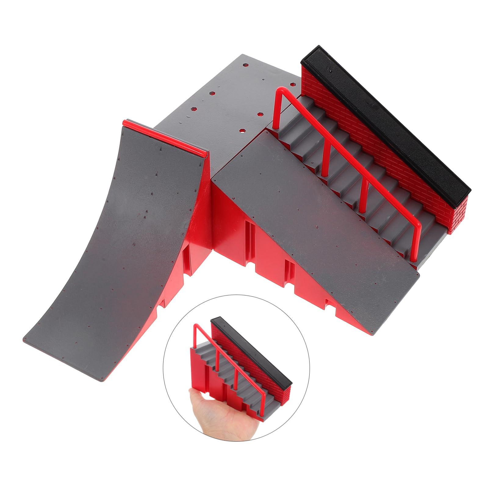 ibasenice ibasenice Finger Skateboard Park Ramp, Finer Skateboard Ramps Toys Finger Skate Park Toy with Ramps Replacement for Adults Kids A