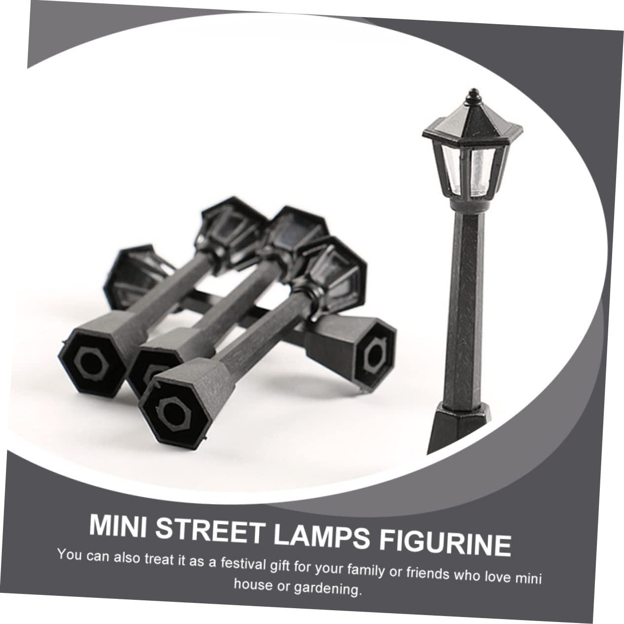 Angoily Angoily 24 Pcs Mini Street Light Mini Street Lamps Post Miniature Christmas Village Railway Train Lamp Model Mini Decor Mini House Fake Street Light Prop Plastic Small Street Light Vintage