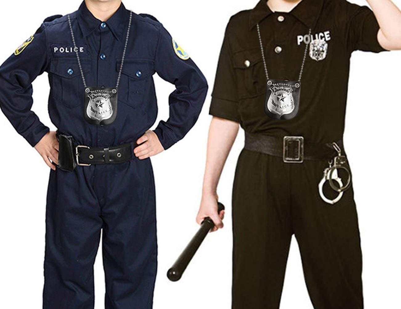 Joy Join Joy Join Kids Police dress up Accessories Pretend Play Special Police Badge with Chain(Black)
