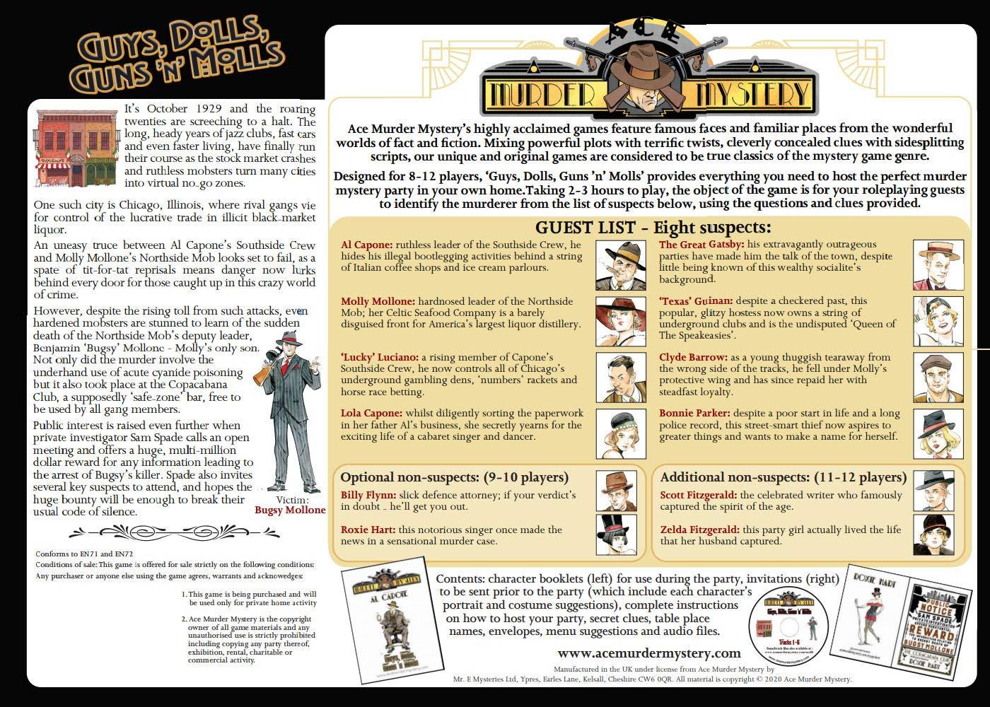 Ace Murder Mystery Dinner Party Games Ace Mafia Murder Mystery Party Game A5 box 8-10 player