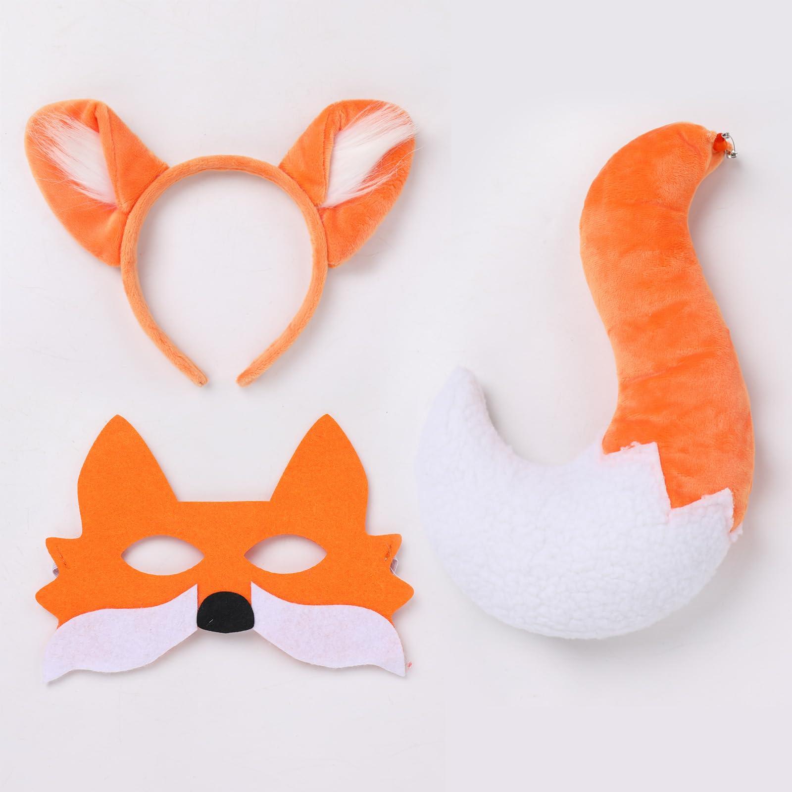 ODOLDI ODOLDI Fox Costume for Girls Fox Tutu Dress with Fox Ears Fox Tail Costume Set Kids Fox Halloween Costume Toddler Baby Girls Animal Dress Up Costumes Orange+White Fox 3-4 Years