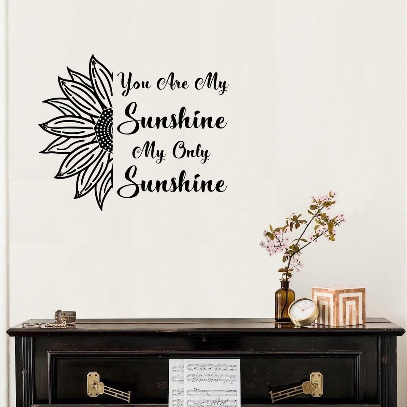 Autravelco You are My Sunshine My Only Sunshine Wall Art Stickers Cute Wall Sticker Vinyl Wall Stickers Quotes for Sofa Kids Room Home Decorations
