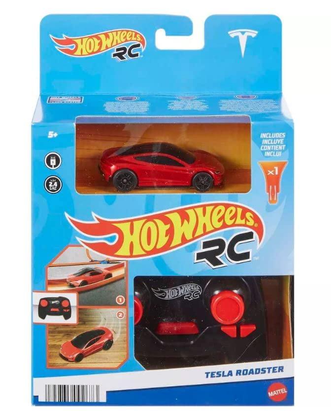 Hot Wheels Hot Wheels RC 1:64 Scale Rechargeable Radio-Controlled Racing Cars for On- Or Off-Track Play, Includes Car, Controller & Adapter for Kids 5 Years Old & Up (Roadster)