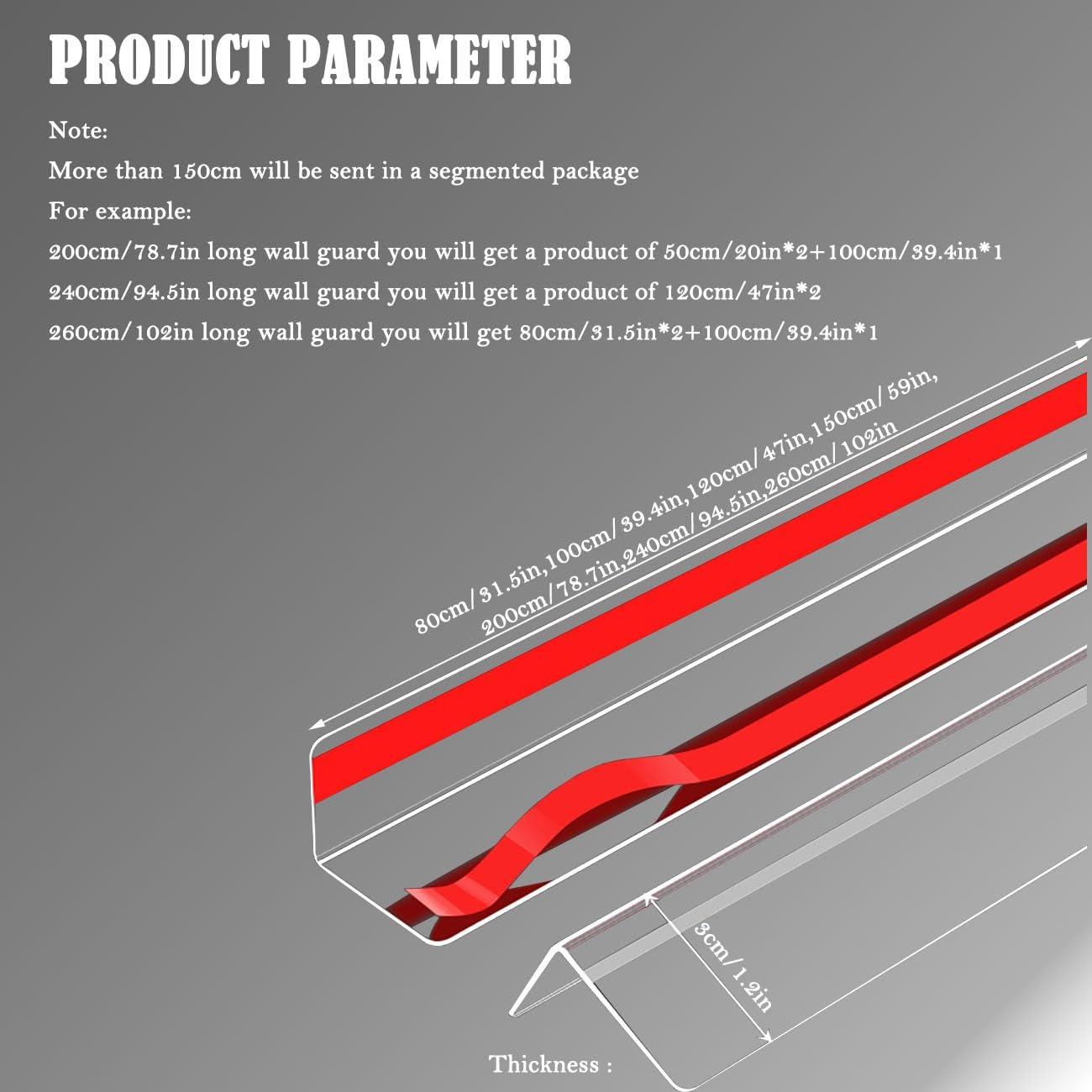 YVML Self Stick Corner Guards Trim for Wall Furniture, High Transparency Corner Shield 3cm/1.2in Wide, Corner Edging Trim Strips for Living Room Bedroom Bathroom Doorway Decor (Size : 120cm/47in*3cm/1.2in