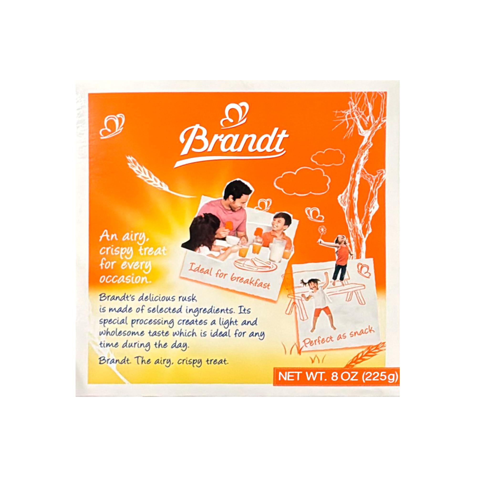 Brandt Brandt Zwieback Rusk | Sweetened Crispy Bread | Perfect for Teething Children | Enjoy with Sweet or Savory toppings | 8 oz each [Pack of 10]