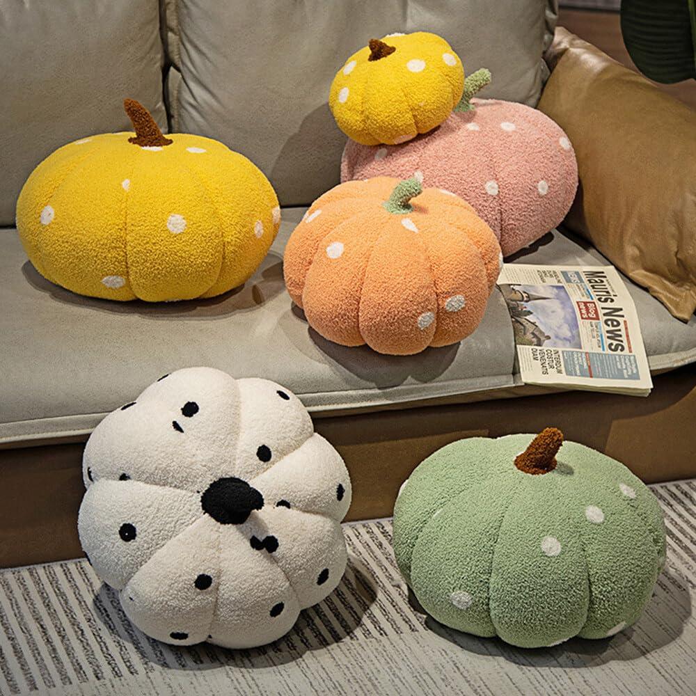 FAVICOVID FAVICOVID Pumpkin Throw Pillow Wave Point Pumpkin Stuffed Toys Soft and Fluffy Halloween Pumpkin Pillows,3 Pcs
