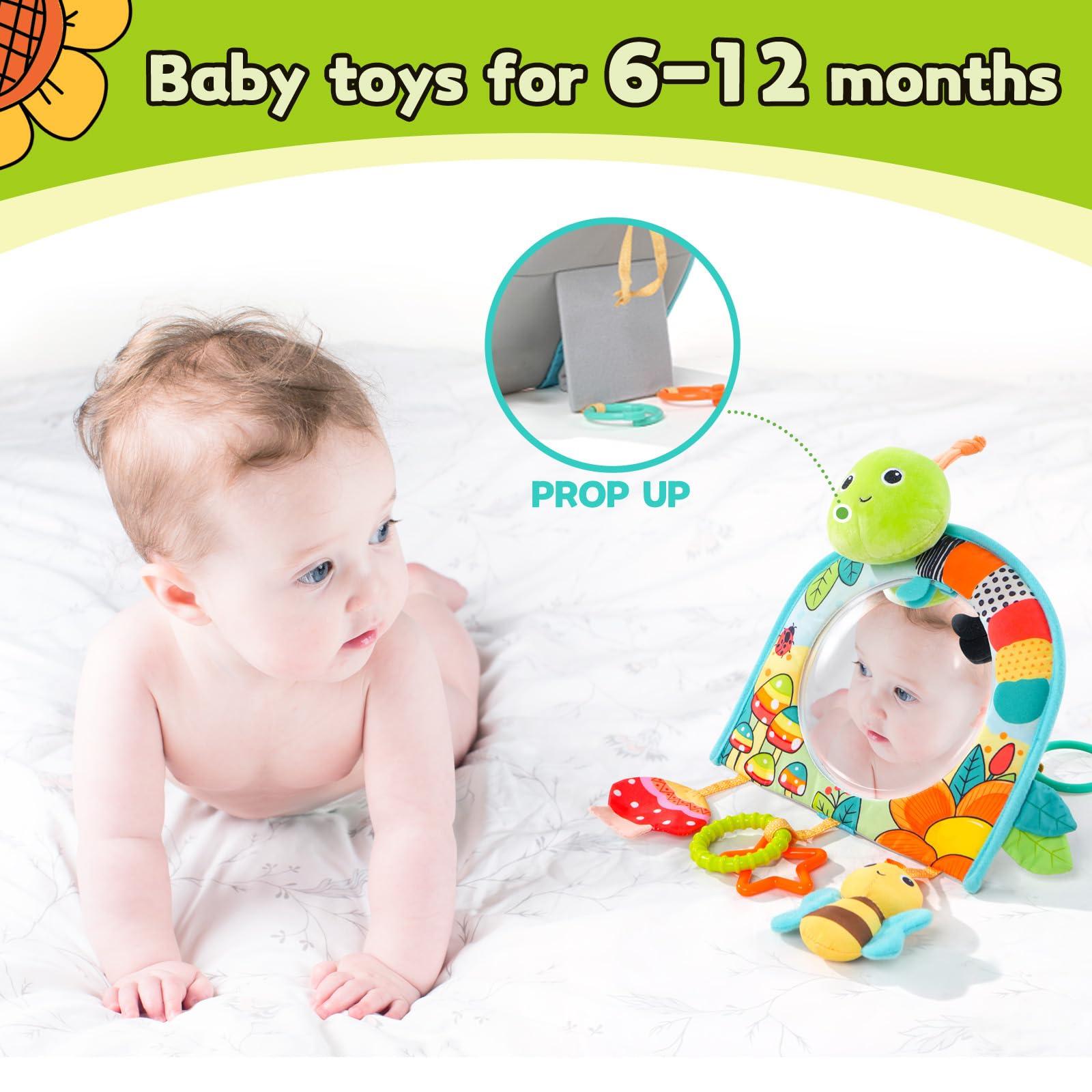 Koty Koty Infant Car Seat Toy - Kick and Play Activity Center with Mirror, Teether and Crinkle Paper, Fun Travel Baby Toy for Rear Car Seat, Easier Drive with Newborns, Babies