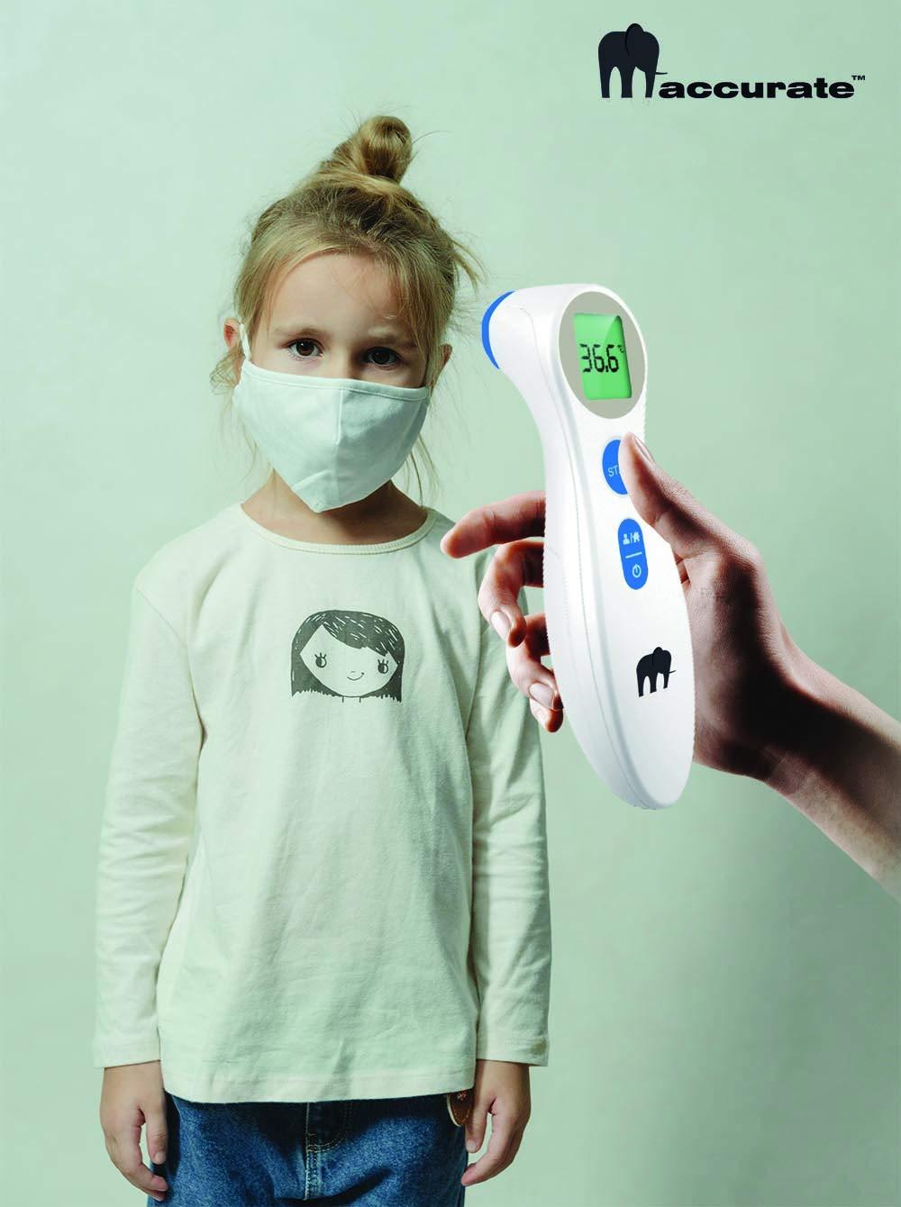 MACCURATE Forehead Thermometer, No Touch Home Use Digital for Adult & Kids, Sleek Infrared Temporal Fever Thermometer Fast and Accurate Reading with Backlight LCD Screen - Fahrenheit & Celsius