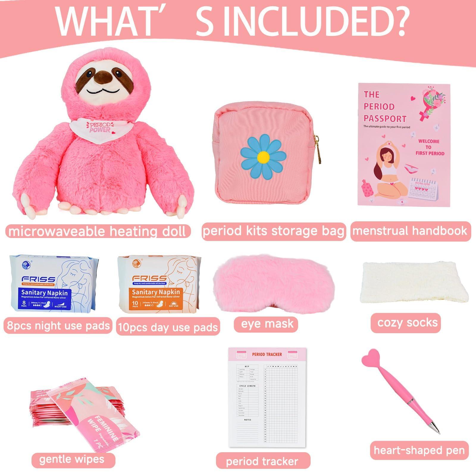 JAJOAGIA JAJOAGIA First Period Kit for Girls 9-12 - Period Starter Kit for Tweens - Period Comfort Kits for Girls 10-12 - First Period Gifts for Girls - Teen Girl Emergency Kit for School