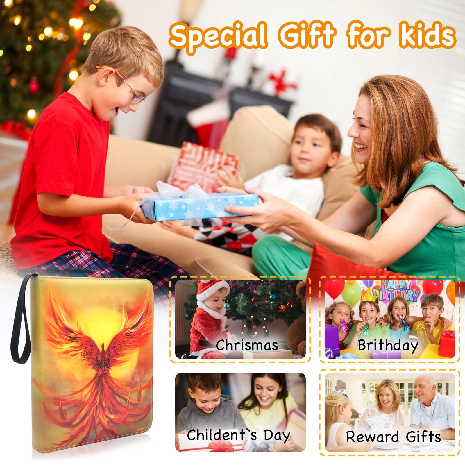 uimomn Card Binder for Trading Cards | 9 Pocket with 50 Sleeves up to 900 Cards | Holder Album School Choice for 1-18 Year Boys/Girls | Trading Card Binder Display Case (Card not included) (F1)