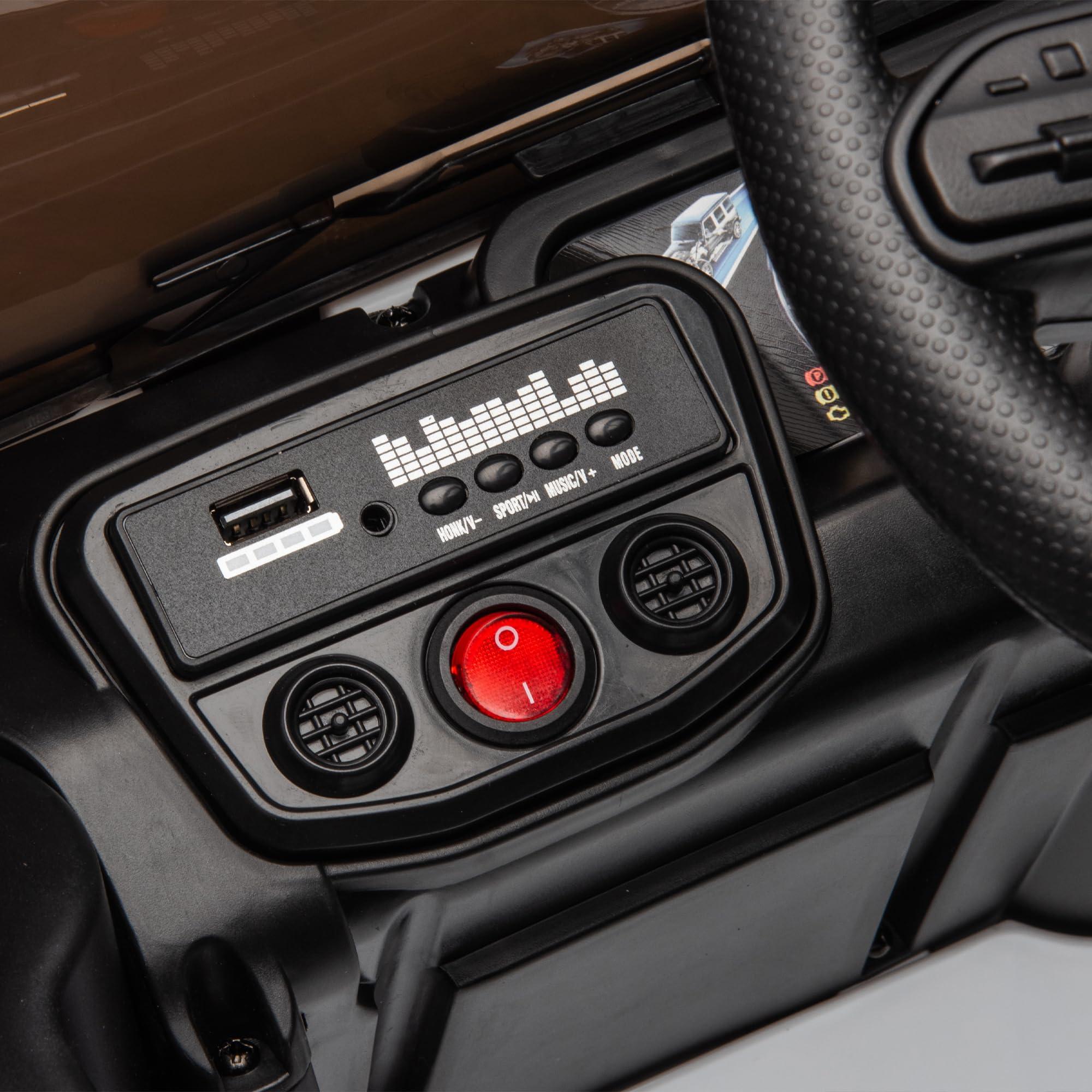 ToysCentral Basics 24V Ride On Car for Kids Battery Powered Ride On 4WD Toys with Remote Control,Parents Can Assist in Driving,Music and Lights,Five-Point Safety Belt (White)