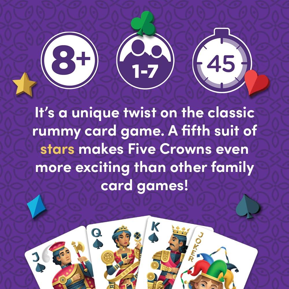 PlayMonster PlayMonster Five Crowns The Game Isn\'t Over Until the Kings Go Wild! 5 Suited Rummy-Style Card Game For Ages 8+