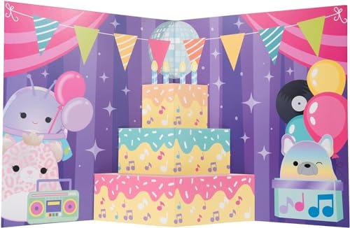Squishville Squishville by Original Squishmallows Birthday Bash Set - Six Exclusive 2-inch Squishmallows Plush, Four Costumes and Accessories, and a Pop-Up Play Display - Toys for Kids