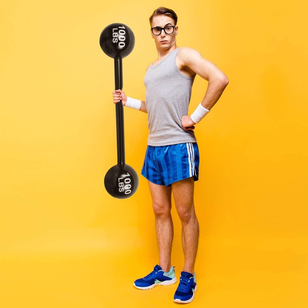 LIYDE LIYDE 3 PCS Giant Inflatable Dumbbell Barbell - Carnival Circus Birthday/Halloween Party Decorations Supplies Fake Weights Cosplay Props - Blow Up Costume Photo Booth Props Accessory