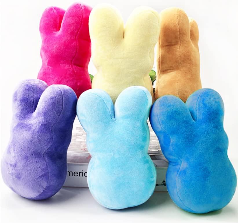 MonyPlay Large Easter Bunny Plush Toys 20cm/8inch Big Rabbit Stuffed Animal Easter Decorations Indoor Easter Basket Stuffers for Kids Girls & Boys (7PCS)