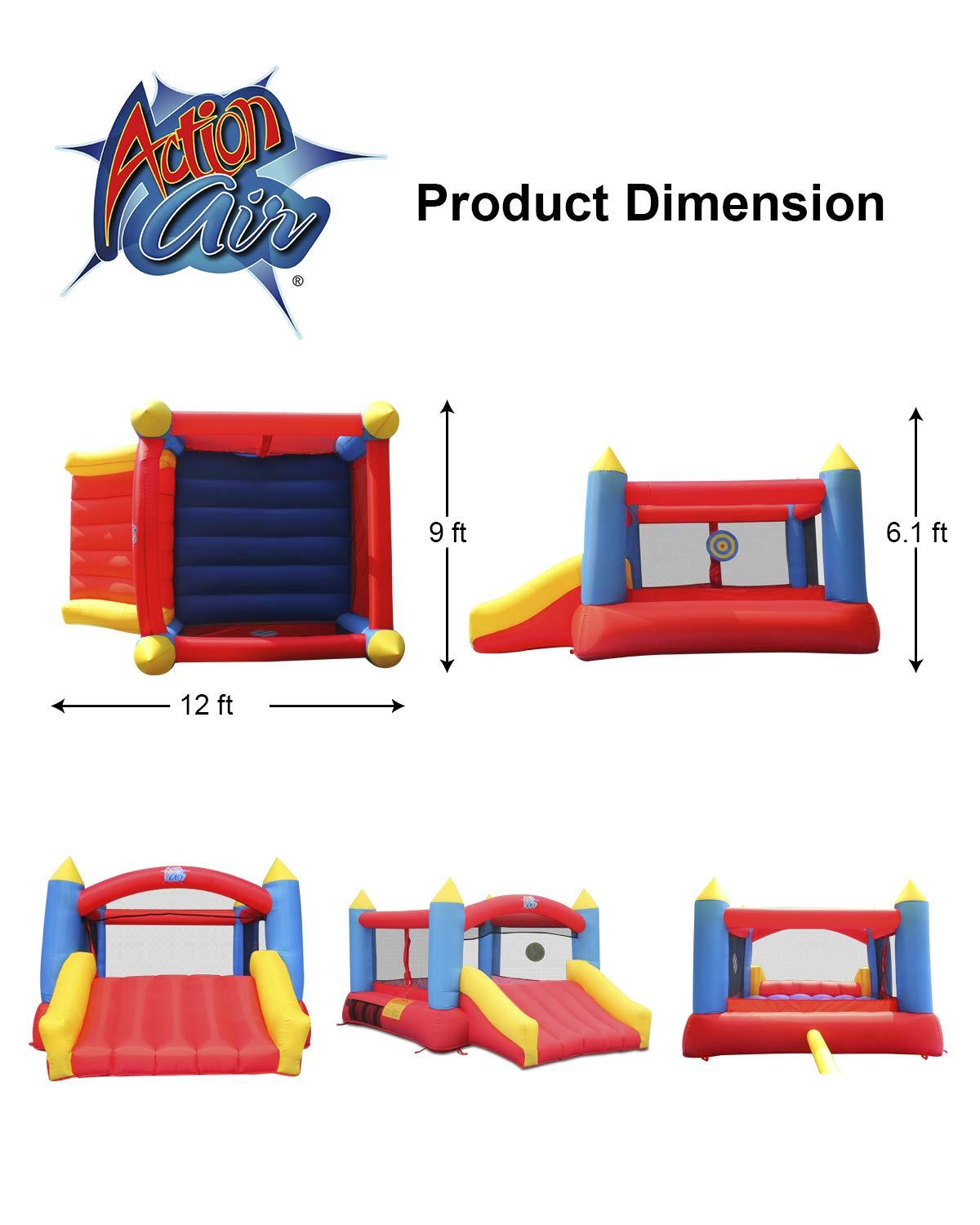 Action air ACTION AIR Bounce House, Inflatable Bouncer Without Air Blower, 450W/0.6HP Blower Needed to Operate, Durable Sewn with Extra Thick Material