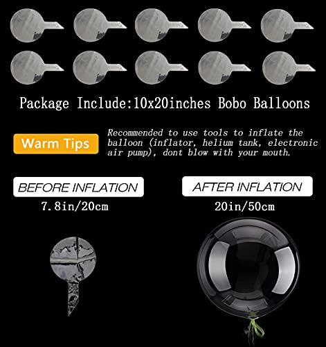 Aredpoook 20 Inch Bobo Balloons Bubble Balloons, 10 Pcs Clear Bobo Balloon, Large Transparent Bubble Balloon for Christmas Wedding Birthday Party Decoration