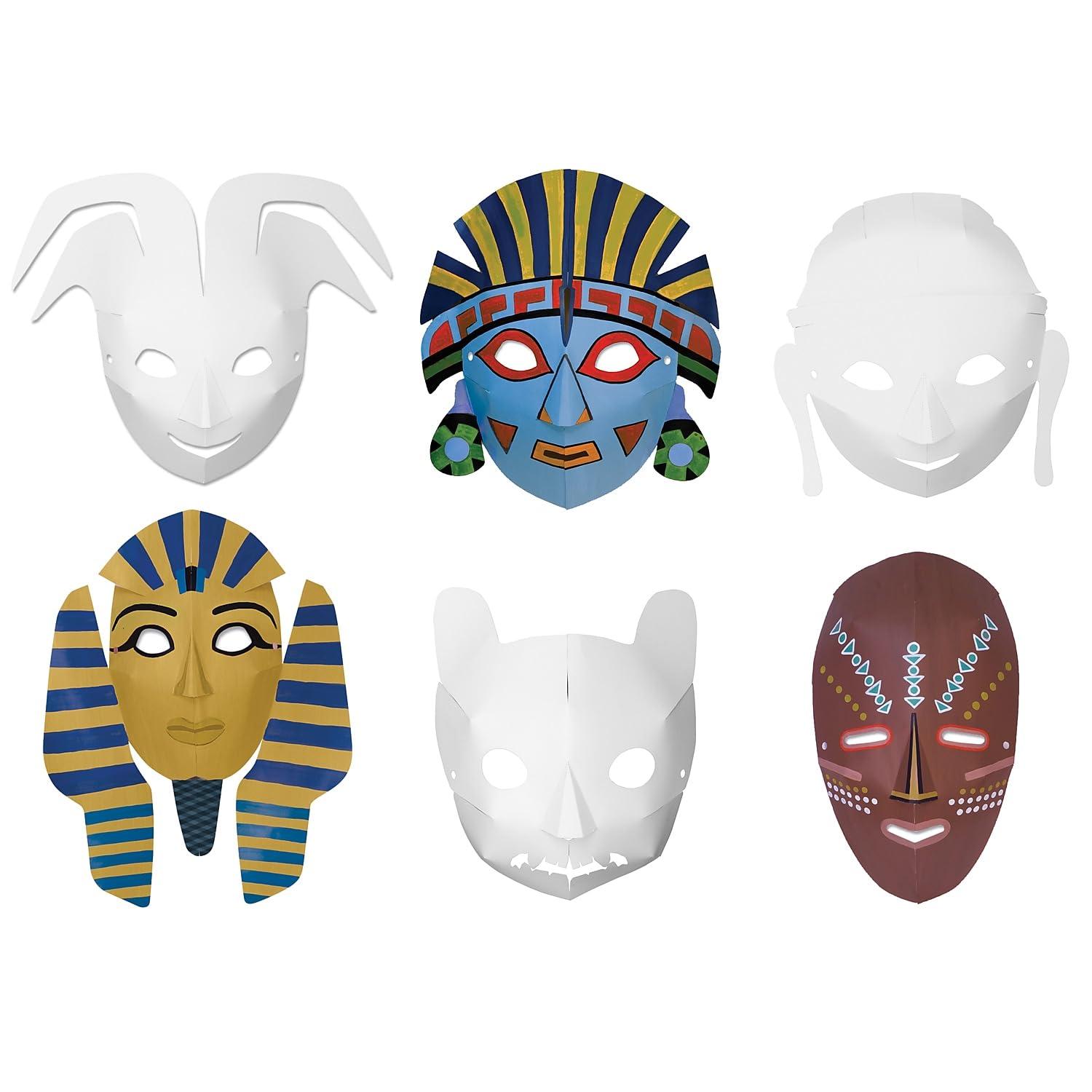 Creativity Street Creativity Street Multi-Cultural Dimensional Masks, Assorted Designs, 24 Pack (AC4653)