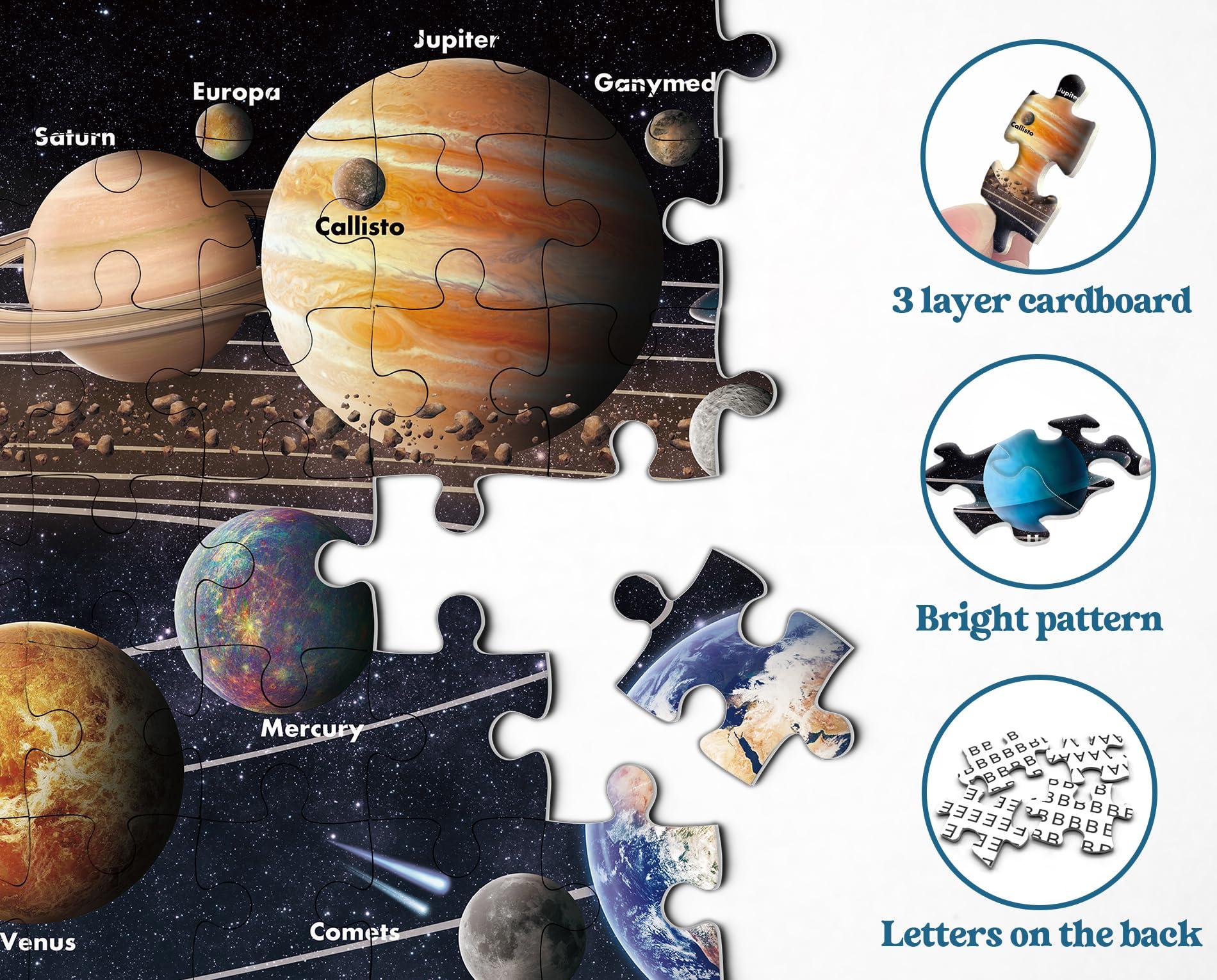 PPuzzling Space Puzzles for Adults, Solar System Planet Jigsaw Puzzles 1000 Pieces, Planet Earth Puzzles as Space Wall Art Decor